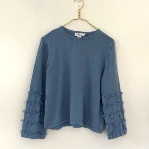 Vineyard Vines Fringe Sleeve Cotton Crew Neck Sweater
